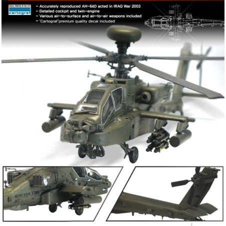 Plastic helicopter model AH-64D Block II Apache 1/72 | Scientific-MHD