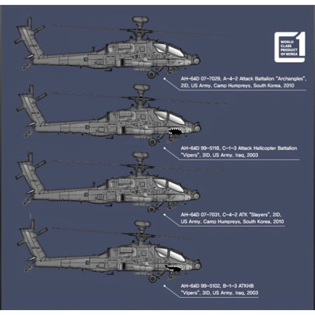 Maquette d'hélicoptère en plastique AH-64D Block II Apache 1/72