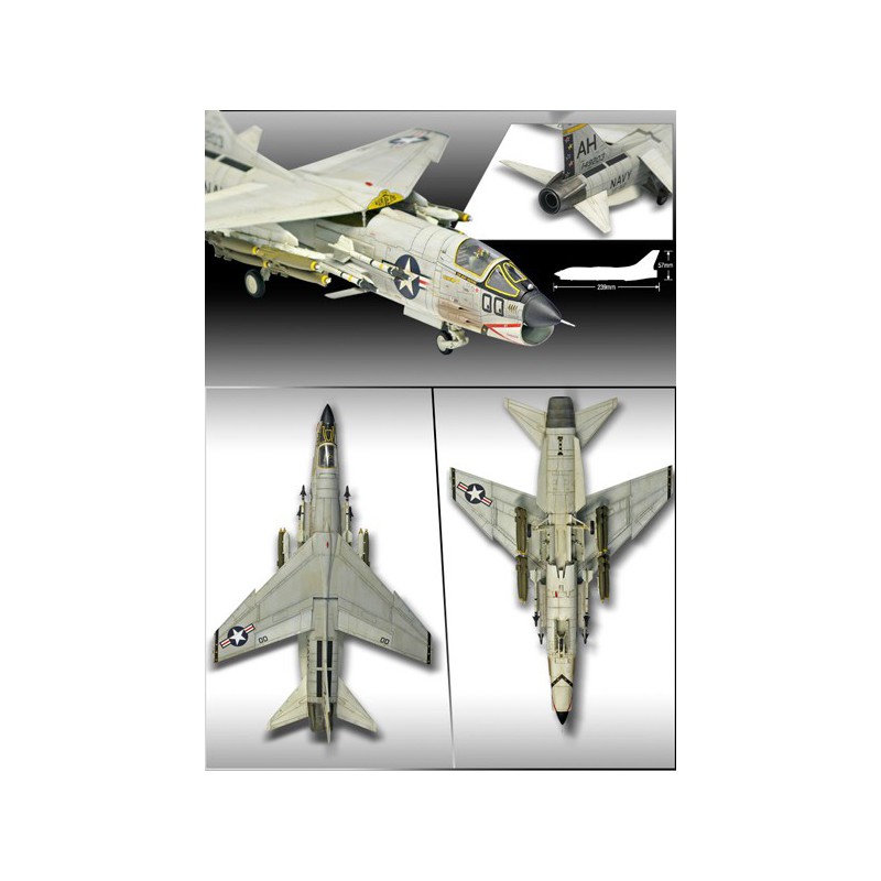 Maquette d'avion en plastique USN F-8E VF-162 The Hunters 1/72 Maquette d'avion en plastique USN F-8E VF-162 The Hunters 1/72