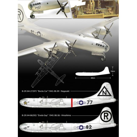 Maquette d'avion en plastique B-29A ENOLAGAY & BOCKSCAR 1/72