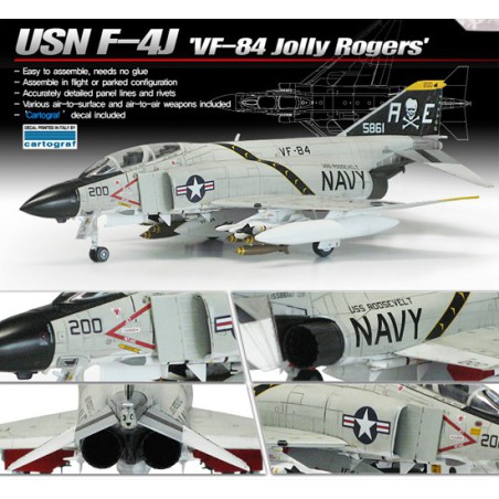 Maquette d'avion en plastique USN F-4j Phantom 1/72