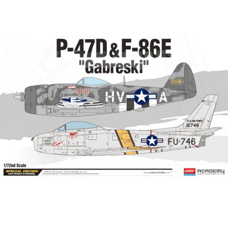 Maquette d'avion en plastique P-47D & F-86E As Gabreski 1/72