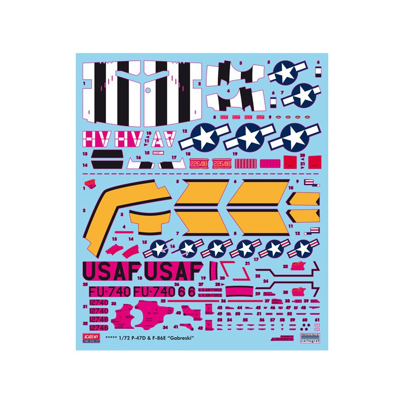 Maquette d'avion en plastique P-47D & F-86E As Gabreski 1/72