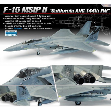 F-15 plastic plane model MSIP II 144th FW 1/72 | Scientific-MHD