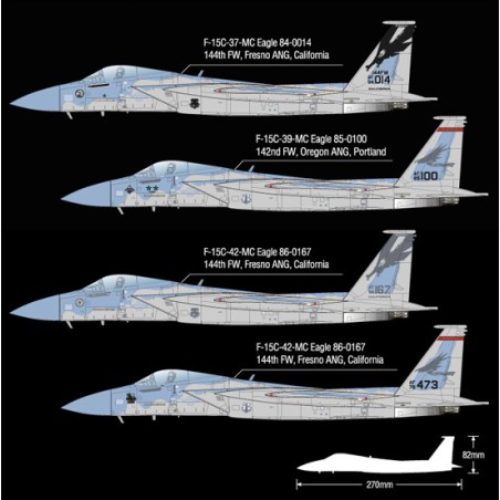 Maquette d'avion en plastique F-15 MSIP II 144th FW 1/72