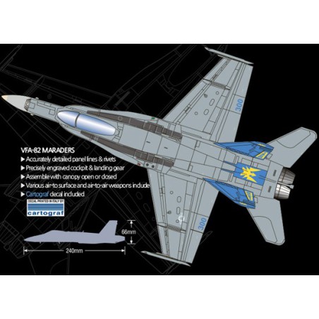 Plastic plane model F/A-18C VFA-82 MARAUDERS 1/72 | Scientific-MHD