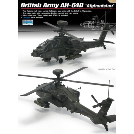 Maquette d'hélicoptère en plastique AH-64 Afganistan 1/72