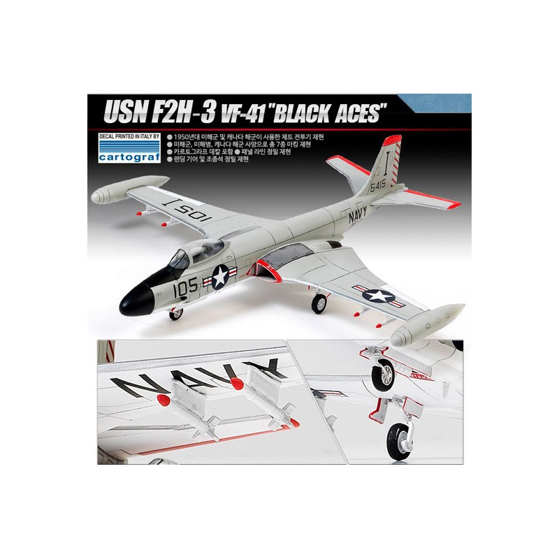 Maquette d'avion en plastique USN F2H-3 Black Aces 1/48 Maquette d'avion en plastique USN F2H-3 Black Aces 1/48