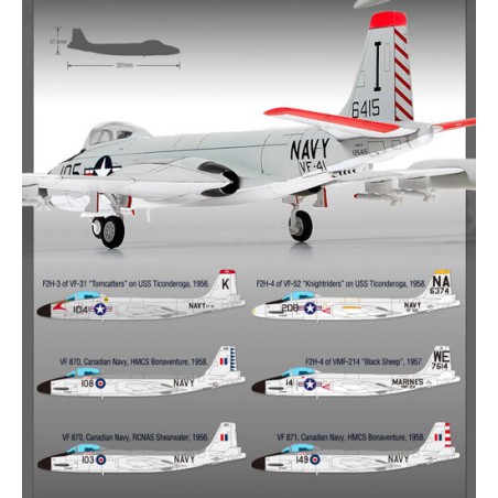 Maquette d'avion en plastique USN F2H-3 Black Aces 1/48