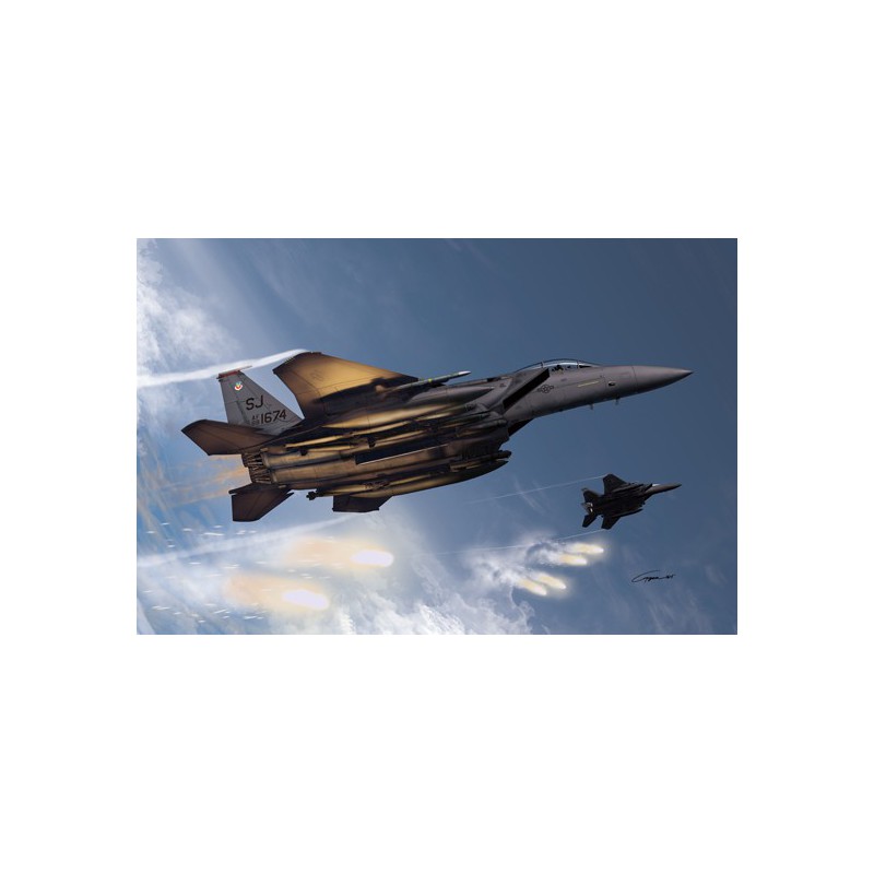 Maquette d'avion en plastique USAF F-15E 33th 1/72
