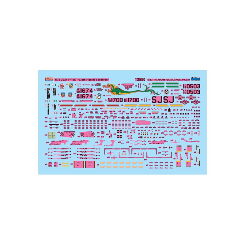 Maquette d'avion en plastique USAF F-15E 33th 1/72
