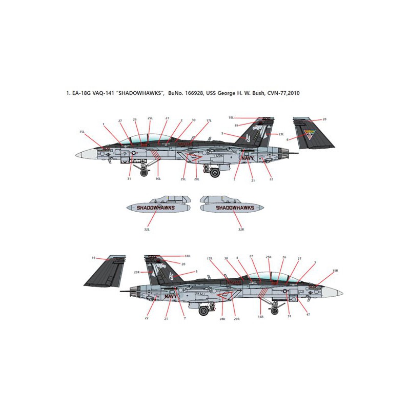 Maquette d'avion en plastique EA-18G VAQ-1411/72