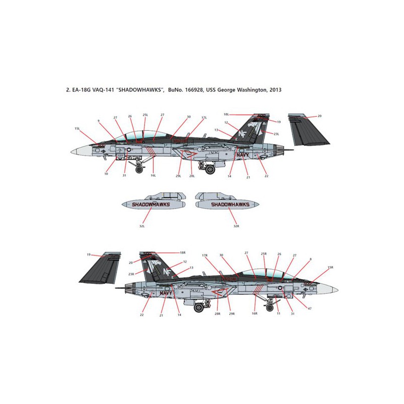 Maquette d'avion en plastique EA-18G VAQ-1411/72