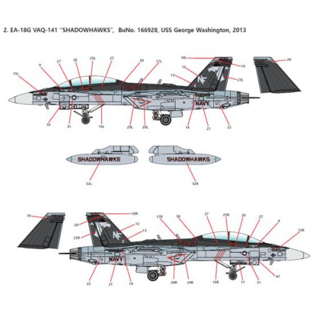 Maquette d'avion en plastique EA-18G VAQ-1411/72