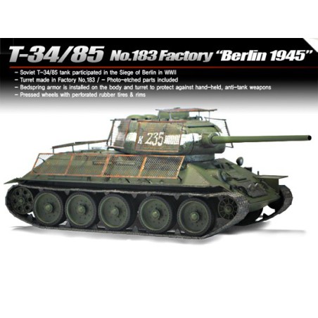 Plastic tank model T-34/85 n ° 183 Berlin 1945 1/35 | Scientific-MHD