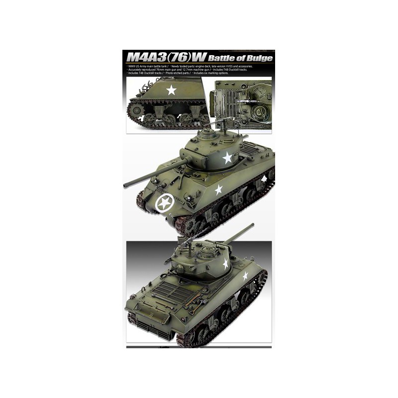 Maquette de Char en plastique M4A3 Battle of Bulge 1/35 Maquette de Char en plastique M4A3 Battle of Bulge 1/35