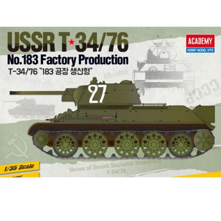Maquette de Char en plastique USSR T-34/76 N° 183 Fact. P.