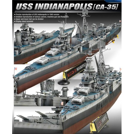 Maquette de Bateau en plastique U.S.S CA-35 Indianapolis 1/350 | Scientific-MHD