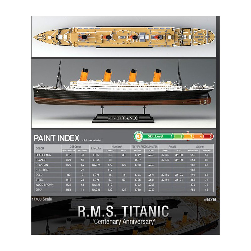 Maquette de Bateau en plastique R.M.S. TITANIC Centenary 1/700