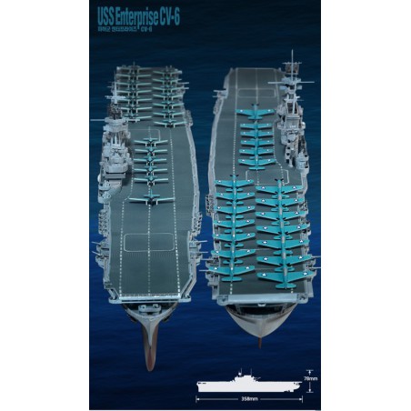 Maquette de Bateau en plastique USS Enterprise CV-6 M.E. 1/700