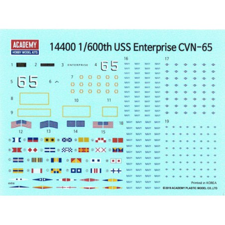 Maquette de Bateau en plastique USS Enterprise CVN-65 1/600