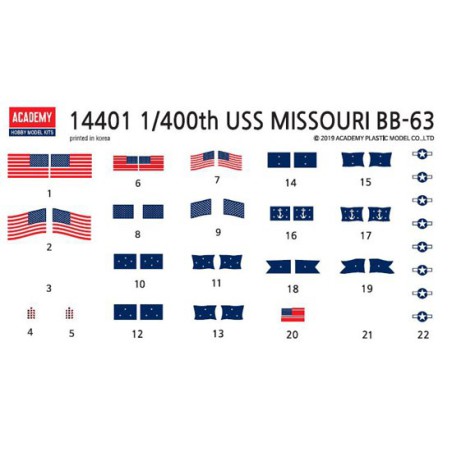 USS Missouri BB-63 1/400 Plastikbootmodell | Scientific-MHD