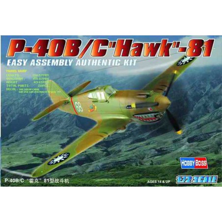 Maquette d'avion en plastique P-40 B/C HAWK-81 1/72