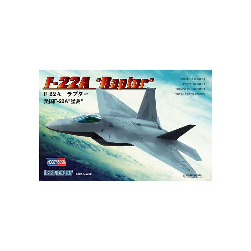 Maquette d'avion en plastique F-22A Raptor 1/72