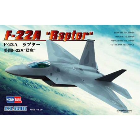 Maquette d'avion en plastique F-22A Raptor 1/72