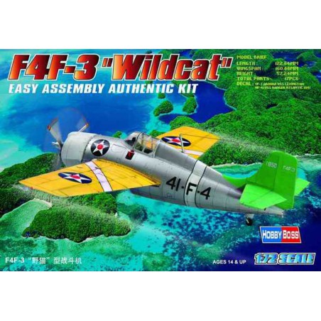 Maquette d'avion en plastique F4F-3 WILDCAT 1/72
