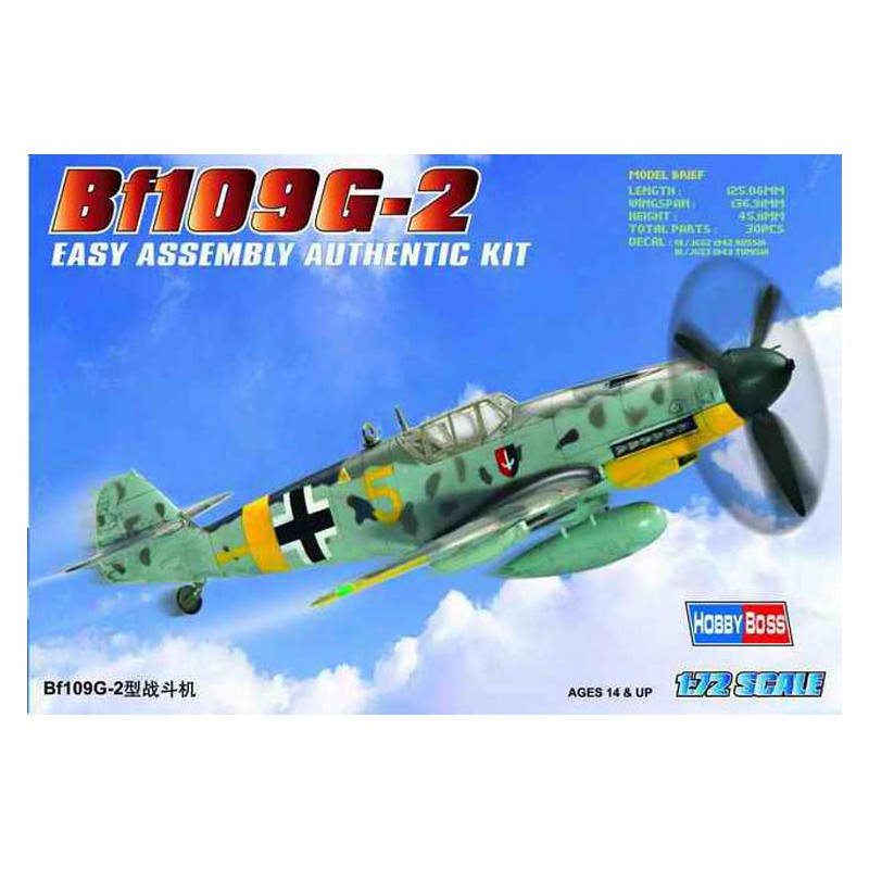 Maquette d'avion en plastique BF 109G-2 1/72