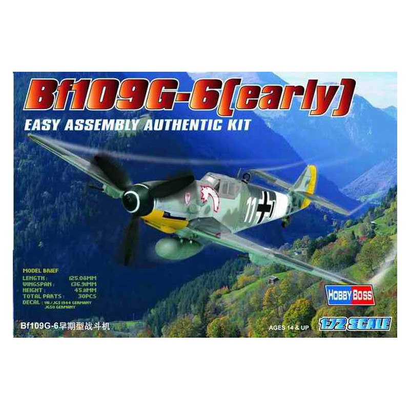 Maquette d'avion en plastique BF 109G Early 1/72