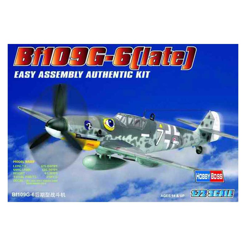 Maquette d'avion en plastique BF 109G Late 1/72