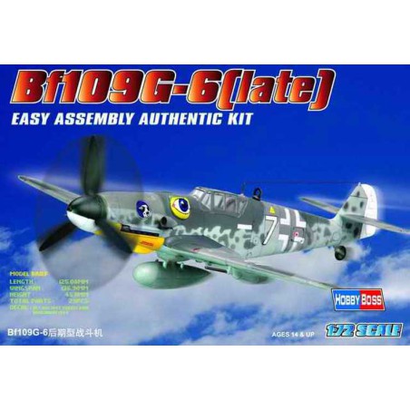 Maquette d'avion en plastique BF 109G Late 1/72