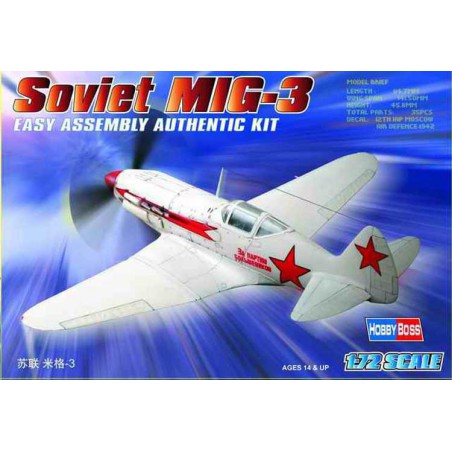 Maquette d'avion en plastique Soviet MIG-3 1/72