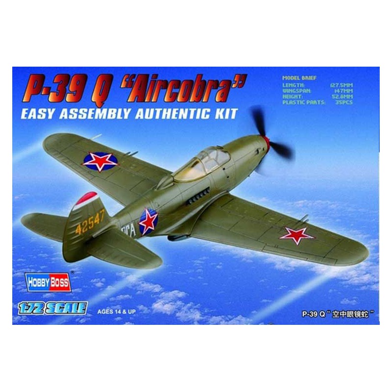 Maquette d'avion en plastique American P-39 Q Airacobra 1/72