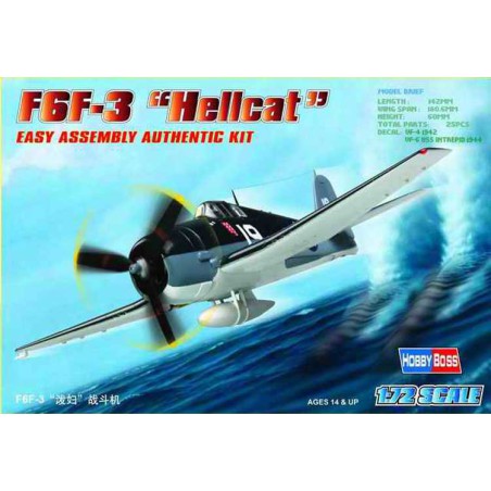 Maquette d'avion en plastique F6F-3 Hellcat 1/72