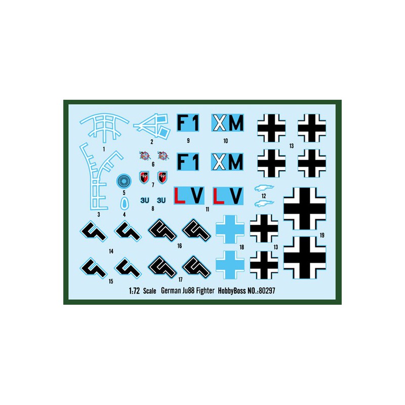 Maquette d'avion en plastique German Ju88 Fighter 1/72