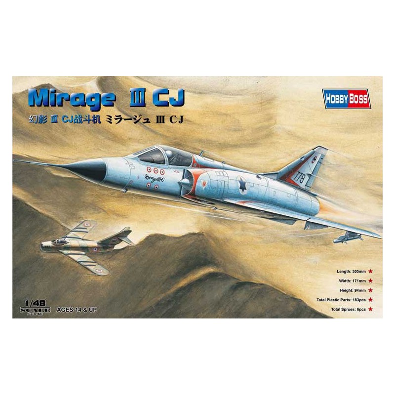 Maquette d'avion en plastique Mirage III CJ 1/48