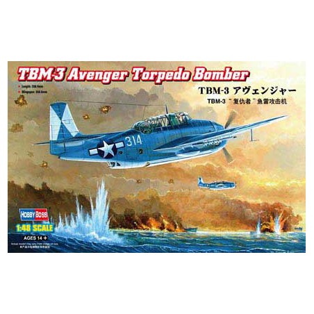 Maquette d'avion en plastique TBM 3 AVENGER TORPEDO 1/48