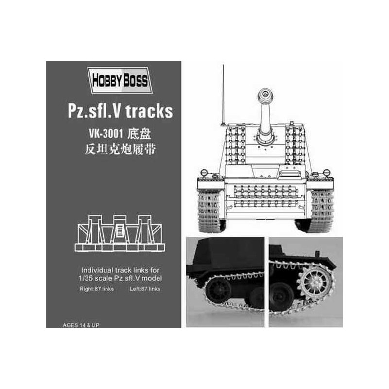 Maquette de Char en plastique Chenilles pour Pz.slf V 1/35