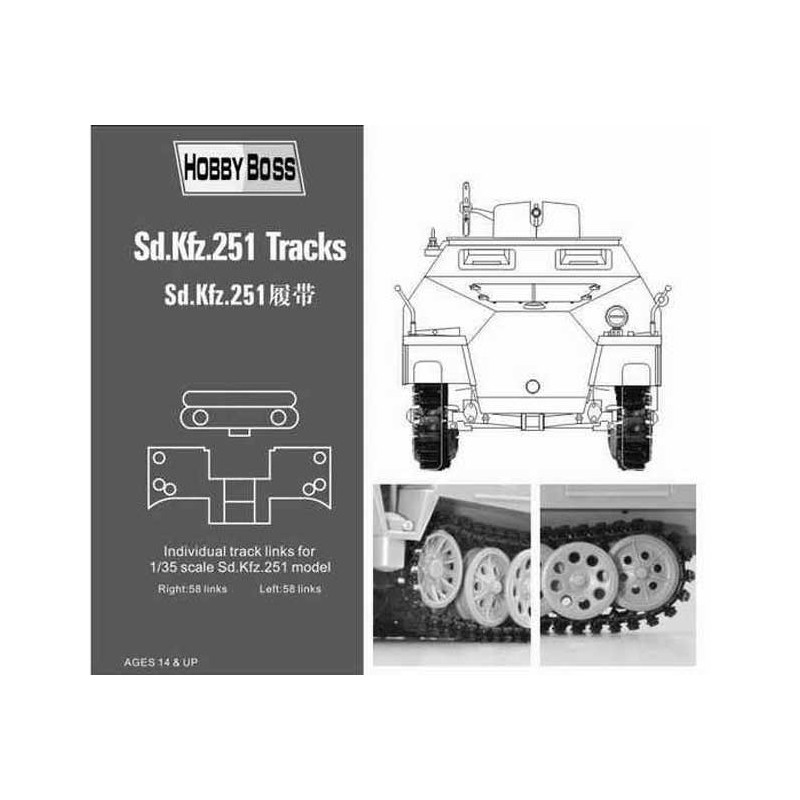 Maquette de Char en plastique Chenilles pour Sd Kfz 251 1/35