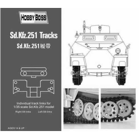 Maquette de Char en plastique Chenilles pour Sd Kfz 251 1/35