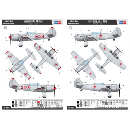 Maquette d'avion en plastique Soviet La-11 Fang 1/48