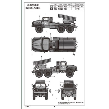 BM-21 Plastic Truck Model Grad Rocket Launcher 1/72 | Scientific-MHD