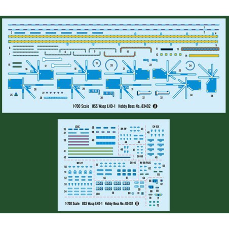 Maquette de Bateau en plastique Porte A. USS Wasp LHD-1 1/700