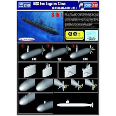 Maquette de Bateau en plastique USS Los Angeles SSN-688 1/350