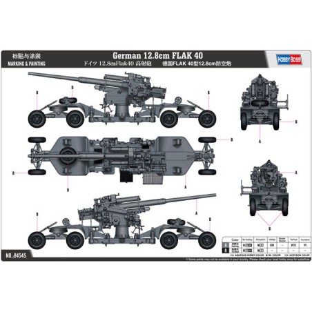 German plastic tank model 12.8cm Flak 40 1/35 | Scientific-MHD