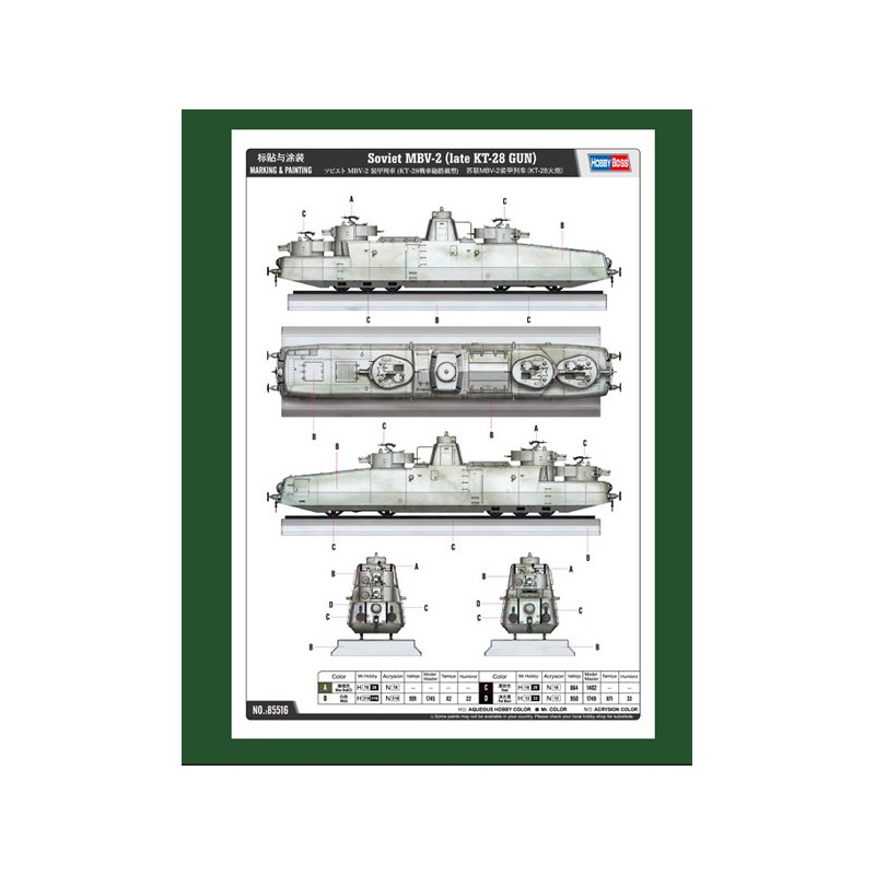 Maquette de train en plastique MBV-2 Late KT-28 Gun 1/35
