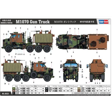 Maquette de Char en plastique M1070 Gun Truck 1/35